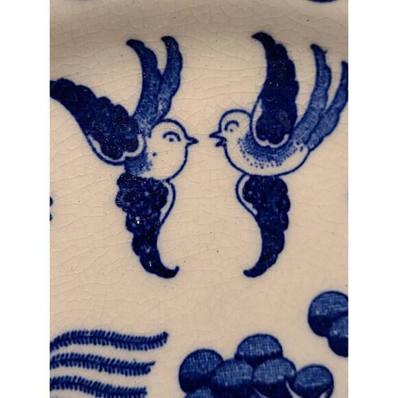 Vintage Blue Willow Japan Flow Blue Medium Plate / Saucer 9" EUC Replacement - Picture 13 of 14